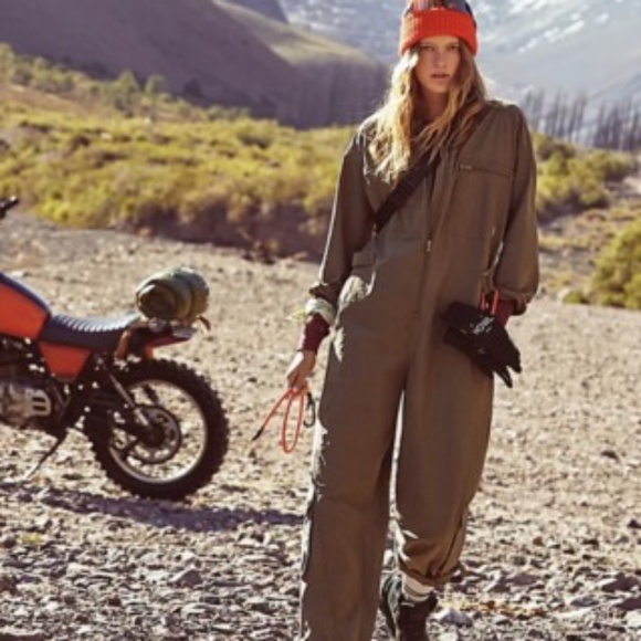 Free People Movement Mesmerize Me Utility Coveralls - Olive Green | Size S - Picture 1 of 12